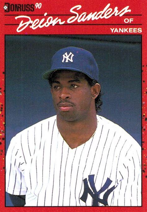 158 batting average in 57 games with the Yankees in 1990, he was released and then signed by the Atlanta Braves. . Deion sanders yankees card